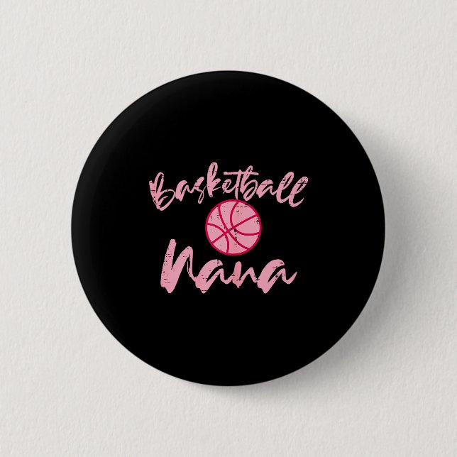 Basketball Oma süße Mutter Großmutter Sport Oma Button (Vorderseite)