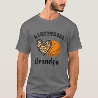 Basketball Opa Leopard Herzsportspieler Fan T-Shirt