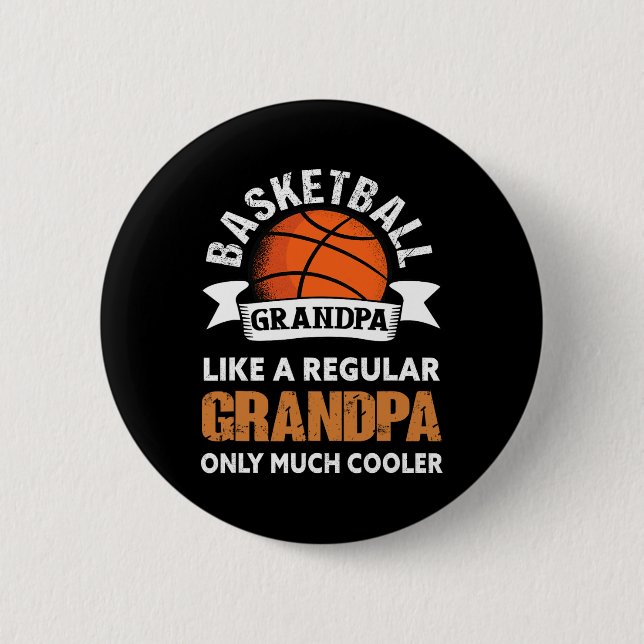 Basketball Opa - Spaß Basketball Großvater Button (Vorderseite)