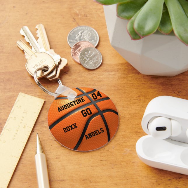 Basketball-orangefarbener Schlüsselanhänger mit Na (Schreibtisch)