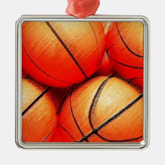 Basketball Ornament Aus Metall (Vorne)