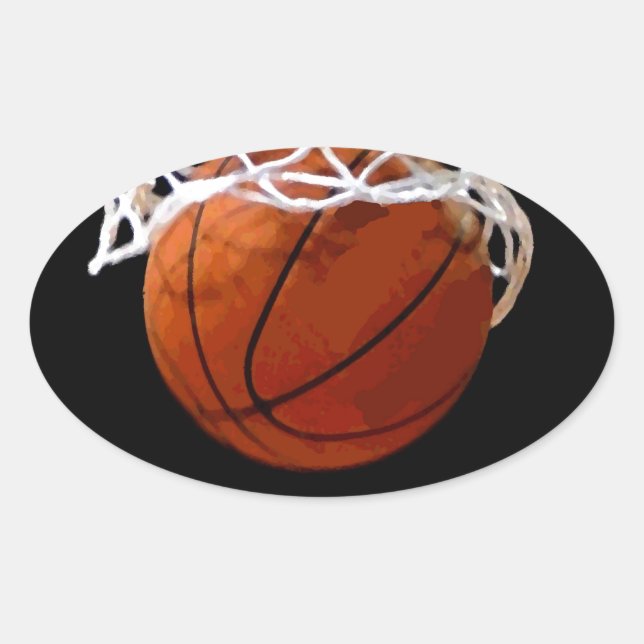 Basketball Ovaler Aufkleber (Vorderseite)