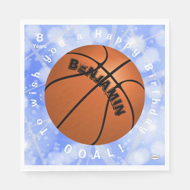 Basketball Paper Napkin Geburtstag Thema HAMbyWG Serviette (Vorderseite)