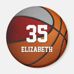 Basketball-Party-Geschenke in Rot-Grautönen Magnet