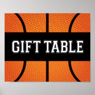 Basketball Party GIFT TABELLE Beschriftung Poster