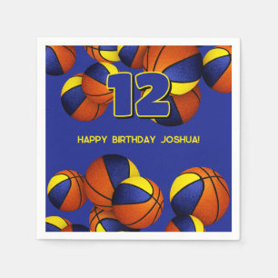 Basketball-Party in Blau Serviette