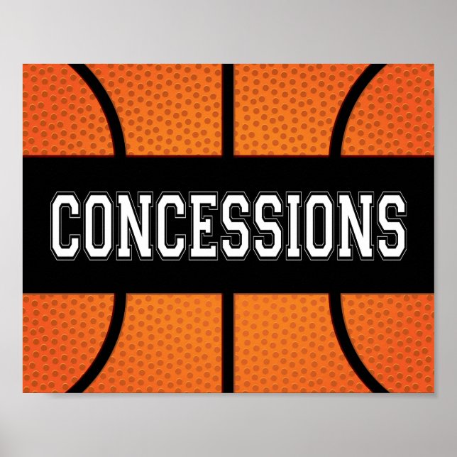 Basketball Party-KONZESSIONEN Beschriftung Poster (Vorne)