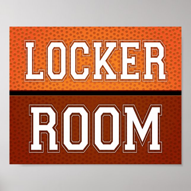 Basketball Party LOCKER ZIMMER Beschriftung Poster (Vorne)