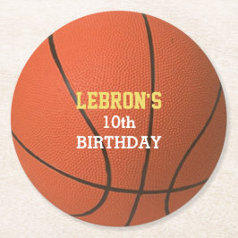 Basketball Party Runder Pappuntersetzer