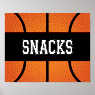 Basketball Party SNACKS signieren Print Poster