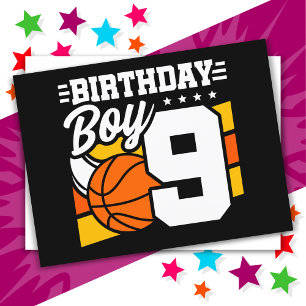 Basketball-Party-Thema für 9-jährige, 9. Geburtsta Postkarte