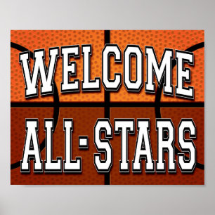 Basketball Party WILLKOMMEN ALLE STERNE signieren  Poster