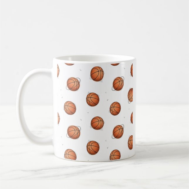 Basketball Pattern Coffee Mug (Gauche)