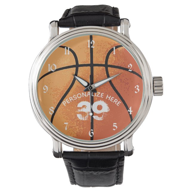 Basketball (personalisierbar) armbanduhr (Vorderseite)