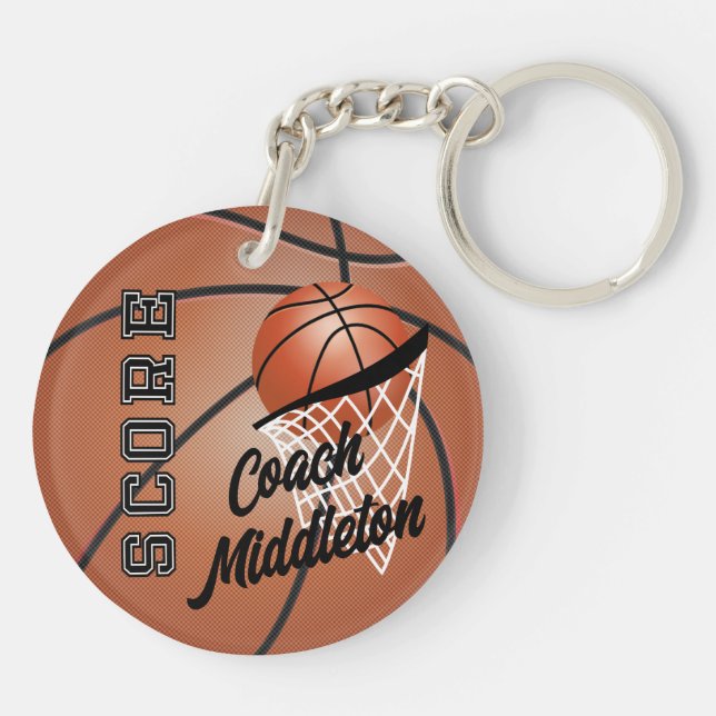 Basketball personalisieren - beidseitig drucken schlüsselanhänger (Rückseite)