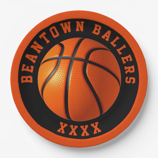 Basketball personalisieren pappteller (Vorderseite)