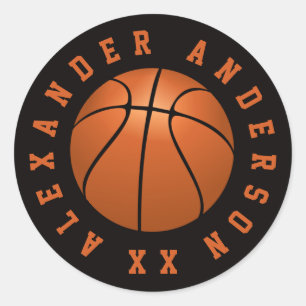 Basketball Personalisieren Runder Aufkleber