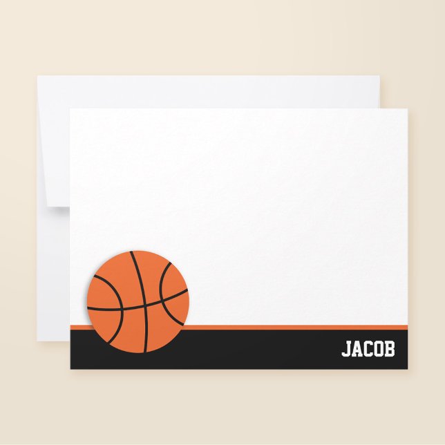 Basketball Personalisiert Flat Mitteilungskarte (Von Creator hochgeladen)