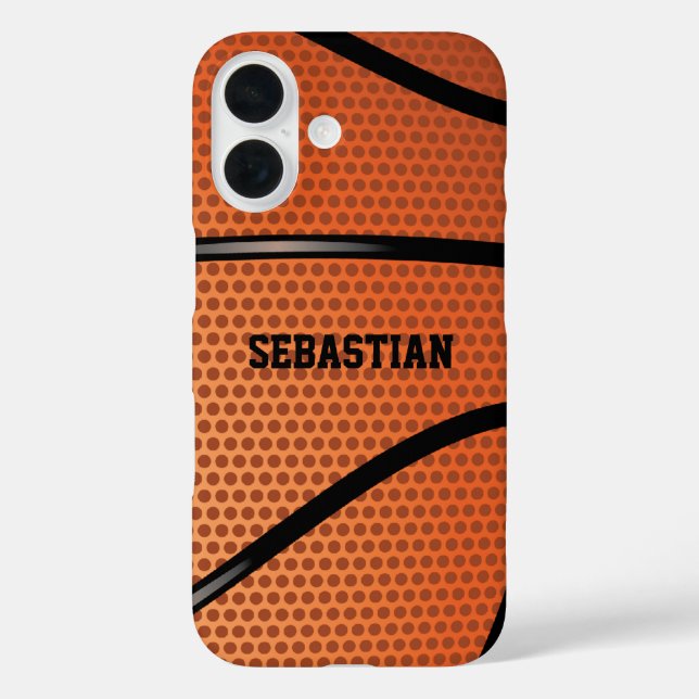 Basketball Personalisiert iPhone 16 Hülle (Rückseite)
