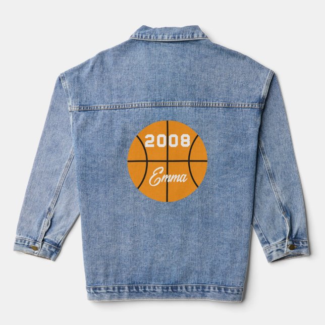 Basketball personalisiert jeansjacke (Rückseite)