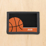Basketball Personalisiert Kids Name Trifold Geldbörse<br><div class="desc">Dieses niedliche Basketballwallet ist ein tolles Geschenk für einen kleinen Jungen. Personalisieren Sie diesen individuelle Name einfach!</div>