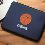 Basketball Personalisiert Laptopschutzhülle<br><div class="desc">Basketball Personalisiert Kids Sport Thema Design.</div>