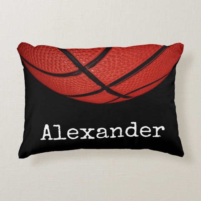 Basketball Personalisiert mit Name und Nummer Dekokissen (Vorderseite)