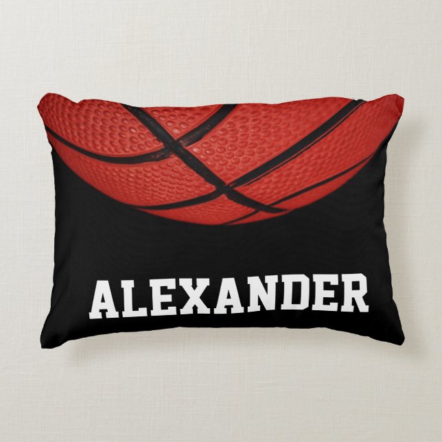 Basketball Personalisiert mit Name und Nummer Zierkissen (Vorderseite)