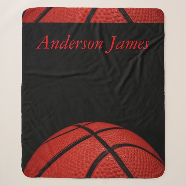 Basketball Personalisiert mit Namensdecke Sherpadecke (Vorderseite)