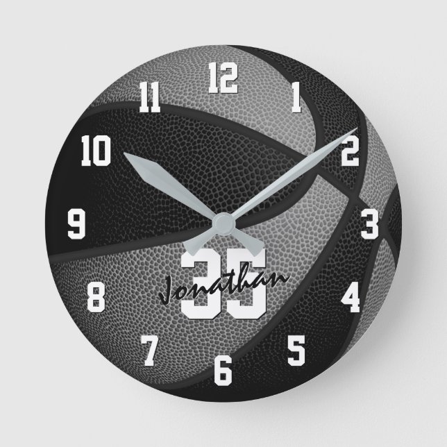 Basketball personalisiert runde wanduhr (Vorderseite)