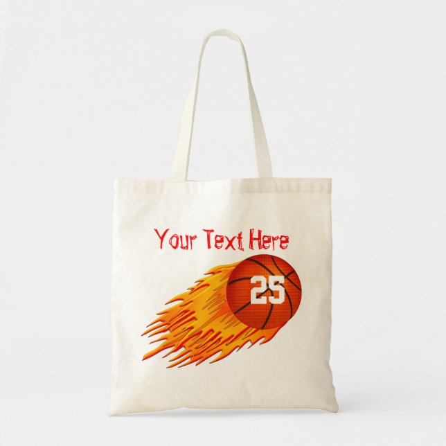 Basketball-personalisierte Leinwand-Taschen-Tasche Tragetasche (Vorne)