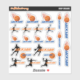 Basketball-Personalisierte Namensschilder | Schule Aufkleber