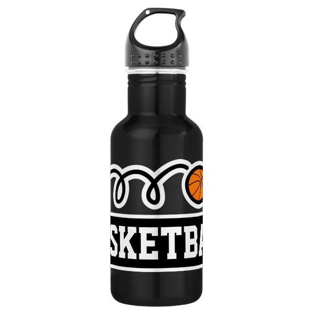 Basketball-Personalisierter individuelle Name Edelstahlflasche (Vorderseite)