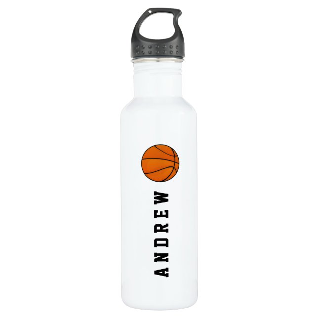 Basketball-personalisierter Name oder Monogramm Trinkflasche (Vorderseite)