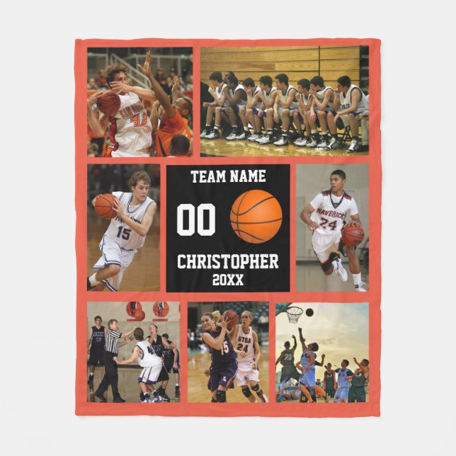 Basketball photo collage polaire couverture (Devant)