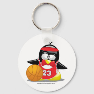 Basketball-Pinguin Schlüsselanhänger