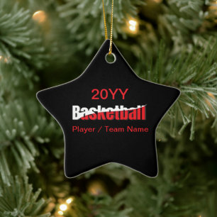 Basketball Player Abstrakt Swish - Word Art Keramik Ornament