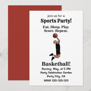 Basketball Player Boys Sportsegment Party Einladung