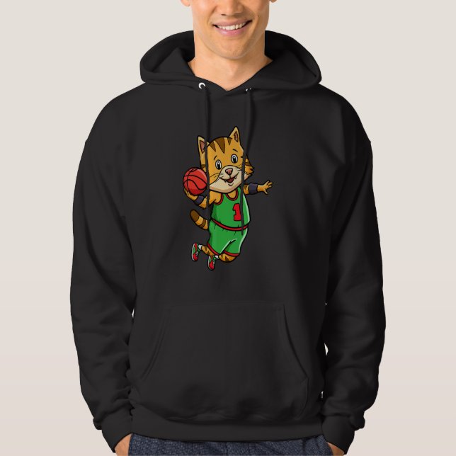 Basketball Player Coach Bball Hoop Cat Owner Hoodie (Vorderseite)