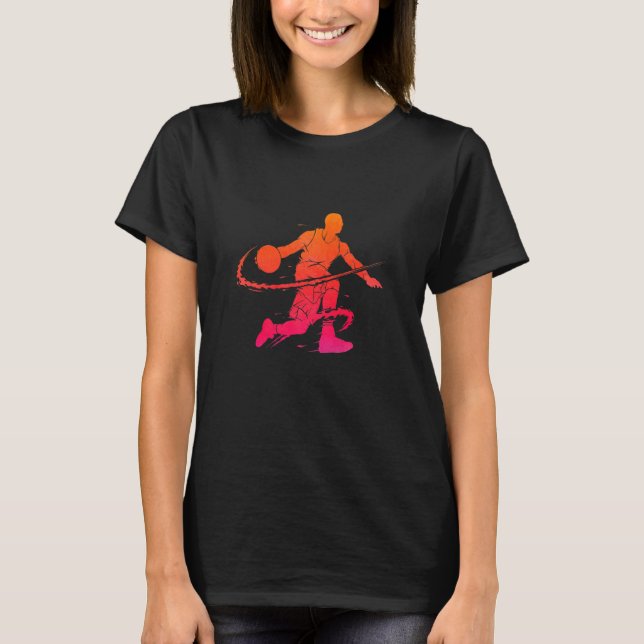 Basketball Player Coach Dribbling Kids Boys Men   T-Shirt (Vorderseite)