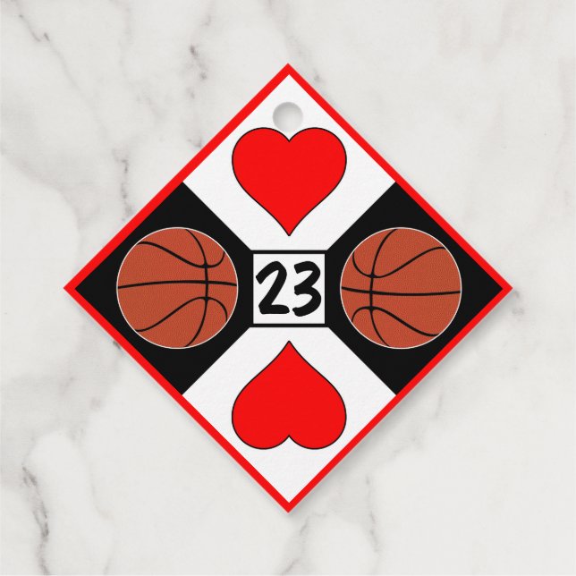 Basketball Player Custom Jersey Nummer Niedliches  Geschenkanhänger (Rückseite)