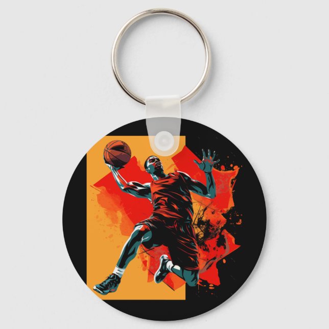Basketball Player Dunking Basket Schlüsselanhänger (Vorderseite)