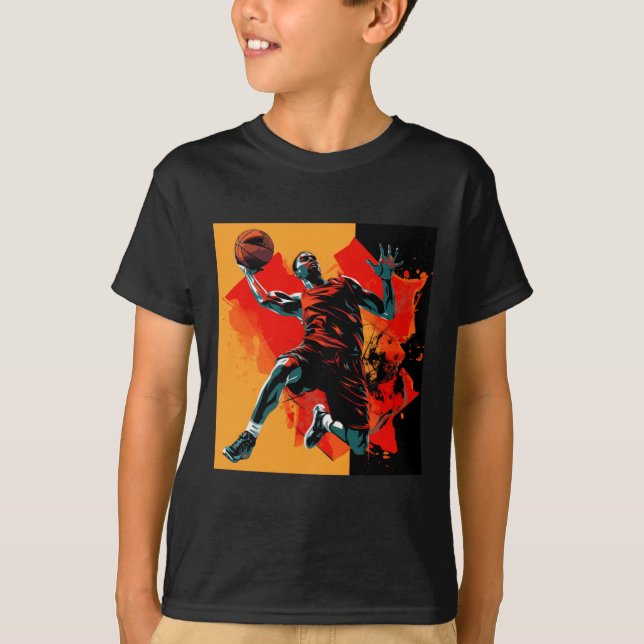 Basketball Player Dunking Basket T-Shirt (Vorderseite)