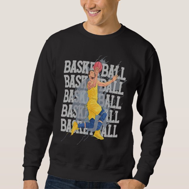 Basketball Player Dunking Hoops Coach Team Sweatshirt (Vorderseite)