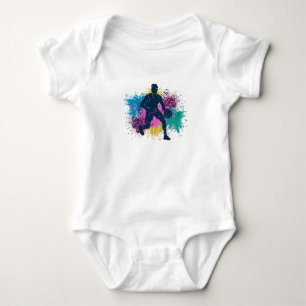 Basketball-Player grungy Color Splashes Baby Strampler