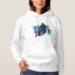 Basketball-Player grungy Color Splashes Hoodie