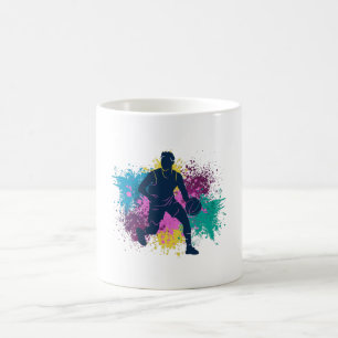 Basketball-Player grungy Color Splashes Kaffeetasse