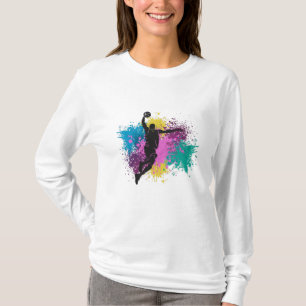 Basketball-Player grungy Color Splashes T-Shirt