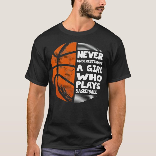 Basketball Player Hoops Streetball Baller Aktionsk T-Shirt (Vorderseite)