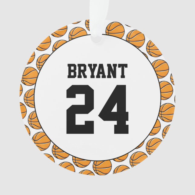 Basketball Player NAME SportNUMMER Hoops Spaß Ornament (Vorderseite)